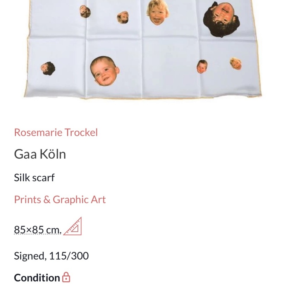ROSEMARIE TROCKEL COLLECTIBLE SILK SCARF - Picture 4 of 5